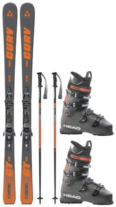 Fischer XTR The Curv GT 80 RT + Skischoenen + stokken