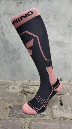 Extra Light Compressie Q-skin zwart/zalm.