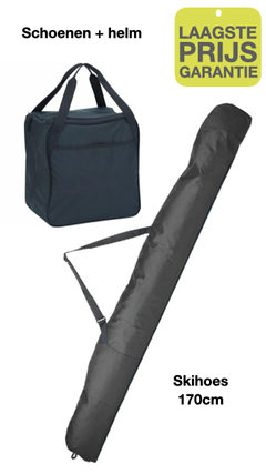 Skihoes 170 cm + Schoenentas (incl. helm) Zwart | Nu €45,-